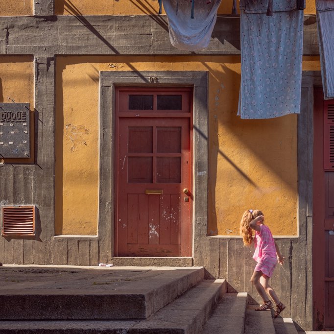 fünf Stufen besteigen