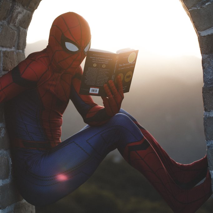 lernen, spiderman, draussen